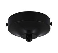 lekTek Rosace de plafond concave de 100 mm de diamètre à patte de fixation et serre-câble. Idéale pour les ampoules à filament vintage suspendues. Finis métalliques et thermolaqués Noir de Jais