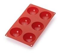 Plat / moule GENERIQUE LEKUE 0620206R01M022 MOULE DEMI-SPHERES 6 CAVITES SILICONE PLATINE