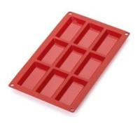 LÉKUÉ 0621009R01M022 MOULE À PATAISSERIES FINANCIERS 9 CAVITES SILICONE PLATINE Platine G