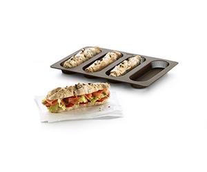 Lékué - Baguette Moule Silicone Marron 29,2 x 20,3 x 2 cm Set de 4