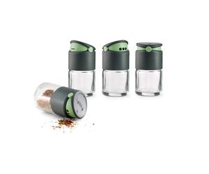 Lékué Boîte à épices avec couvercle doseur Lékué lot de 4 Gris