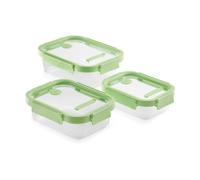 Lékué Boîte à lunch rectangulaire Lékué 3 pièces Vert
