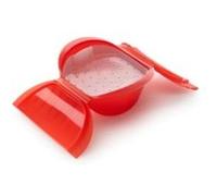 LÉKUÉ COCOTTE OGYA AVEC FILTRE ROUGE 3-4 PERSONNES SILICONE PLATINE Rouge G
