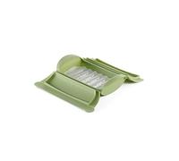 Lékué Coffret vapeur silicone platine vert avec plateau, 1-2 personnes, 650 ml