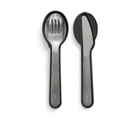 Lékué Kit de 3 Couverts en Acier Inoxydable avec étui, Fourchette, cuillère et Couteau