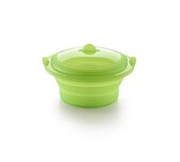 Lékué - Cuit Vapeur - Pliable - Vert - Silicone Platine 3400500, 45x35x25 cm