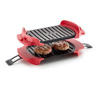 Lékué Grill pour micro-ondes, Rouge et noir, 25.2 x 14.8 cm