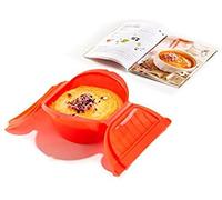 Lékué Kit Coffret Vapeur profond+Livre Recettes (ESP), Rouge 3,4 Pers