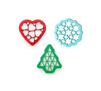 Lékué Lot de 3 pochoirs cookies de Noël