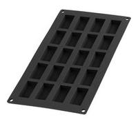 Lékué Moule à pâtisserie Mini Financier – Silicone 20 cavités – Platine noir