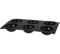 Lékué Moule pâtisserie Demi Sphères 6 Cavités, silicone platine noir