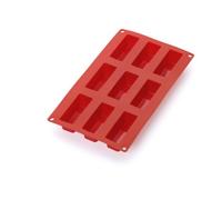 Lékué Moule pâtisserie Mini Cake 9 cavités, silicone platine rouge