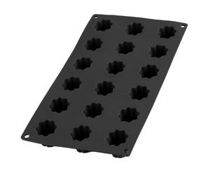 Lékué Moule pâtisserie Mini Cannelé Bordelais 18 cavités, silicone platine noir