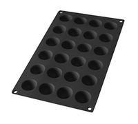Lékué Moule pâtisserie Mini Demi Sphères 24 Cavités, silicone platine noir