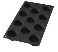 Lékué Moule pâtisserie Mini Muffins 11 cavités, Silicone Platine Noir