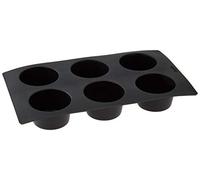 Lékué Moule pâtisserie Muffins 6 cavités, Silicone Platine Noir