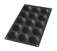 Lékué Moule pâtisserie Tartalettes 15 cavités, silicone platine noir