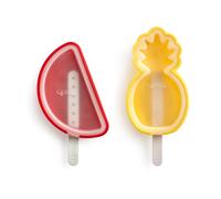 Lékué - Pack 4 Moule à Glace design Fruits Tropicaux Silicone Multicolore 18,5 x 8 x 11,6 cm