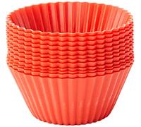 Lékué Pack de 12 Caissettes de Muffins Silicone Platine 7 cm, Rouge