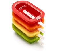 Lékué - Pack Moule à glace empilable Classique16,5 cm, 4 pièces Rouge/Jaune
