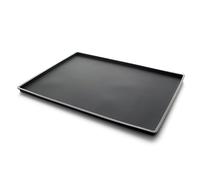 Lékué - Tapis de Four à Rebords Silicone Noir 40 x 30 cm, Tapis de patisserie à génoises, gâteau roulé/Plateau cuisson anti-débordement