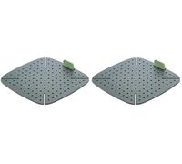 Lékué Tapis silicone cuisine pour friteuse sans huile, 22 x 22 cm, Green (Lot de 2)