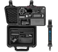 LEKUFEE Étui Rigide Étanche pour DJI Osmo Pocket 4P & Osmo Pocket 4 | Mallette de Transport pour Bundle Vlog,Bundle Standard/Creator/Essential /Standard, Rangement Double Couche avec Bandoulière