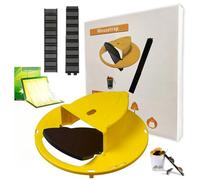 LeKuni 1 Pièces Piege a Souris, avec 2 Pièces Plaque Collante, Piege a Rat Vivante en Plastique pour Attraper Plusieurs Souris Simultanément, Adapté aux Fûts de 5 Gallons