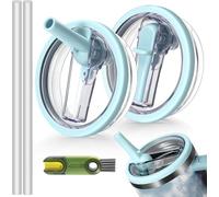 LeKuni 2 Pièces Couvercle Étanche pour Stanley Cup - Cup Accessoires, Bouchon avec 40 Oz Tumbler Flip Straw, Reusable Tumbler Accessory (Bleu Clair)