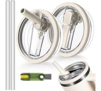 LeKuni 2 Pièces Cup Couvercle Étanche, Couvercle Stanley Cup Etanche, Stanley Cup Accessoires, Bouchon Stanley Cup, 40 Oz Tumbler Flip Straw, Reusable Tumbler Accessory (Blanc)