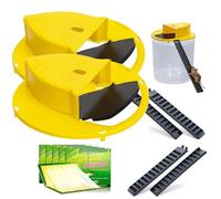 LeKuni 2 Pièces Piege a Souris, avec 6 Pièces Plaque Collante, Piege a Rat Vivante en Plastique pour Attraper Plusieurs Souris Simultanément, Adapté aux Fûts de 5 Gallons