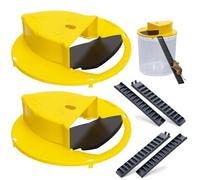 LeKuni 2 Pièces piege a Souris, piege a Rat Vivante en Plastique pour Attraper Plusieurs Souris Simultanément, piège à Souris Utilisation Intérieure et Extérieure, Adapté aux Fûts de 5 Gallons
