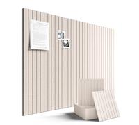 LeKuni Grand tableau feutrine pour Bureau 120x90 cm, Lot de 12 panneaux Muraux en feutre avec autocollante et punaises, tableau photo/memo/affichage pour école, maison, cuisine -Avoine