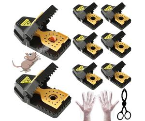 LeKuni Tapetteà Souris, Piège à Rat Efficace Rapide, Piège Souris en Plastique réutilisables, Tiege a Rat utilisables à l'intérieur et à l'extérieur, Mouse Trap Lot de 9(2L+6S+1Clip)