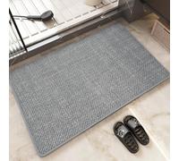 LeKuni Tapis De Bain Antidérapant, Tapis Salle De Bain Ultra Fin Absorbant, Tapis De Douche Séchage Rapide, Tapis De Sortie De Douche, Tapis Antidérapant Cuisine (Gris Clair, 45_x_70_cm)
