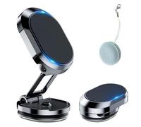 Lekxagabo Magnetic Cell Phone Holder for the Car, 360° Rotation Magnetic Phone Holder, Alloy Folding Magnetic Car Phone Holder, Dashboard Car Mount for All Phone, (black)