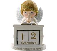 LELAMP Petit Calendrier de Bureau en résine Ange Gardien Calendrier perpétuel Calendrier de Bureau Cadeau du Nouvel an Calendrier de Bureau européen Ornement de Bureau
