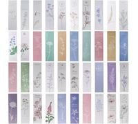 LELE LIFE 40 Pièces Marque-Pages en Papier Bas-Relief Saillant, Marque-Page Fleur Esthétique Naturelle en Vrac, Marque-Pages pour Lire Femmes Hommes Amateurs de Livres, 40 Jolis Styles Floraux