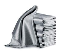 LELE LIFE 6Pcs Chiffon Nettoyant en Microfibre, Chiffon Microfibre pour Verre Non Pelucheux Très Absorbant sans Traînées pour Windows Pare-Brise Miroirs en Acier Inoxydable, 40 x 40 cm, Gris