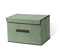 LELE LIFE Boîte de rangement pliable avec couvercle anti-poussière et poignée pour placard, chambre, maison, vert