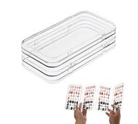 LELE LIFE Boîte d'emballage à ongles à quatre plis, étui de rangement transparent pliable avec 6 côtés de rangement, support pour faux ongles avec ruban adhésif double face