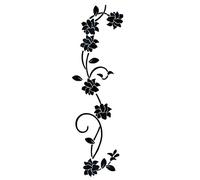 LELE LIFE Fleur Vigne Acrylique Miroir Stickers Muraux, Élégant Réglage Mur Autocollant, Décoration Murale pour La Maison Salon Chambre Décor, Noir