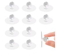 LELE LIFE Lot de 10 boutons de tiroir autocollants en cristal transparent sans perçage pour armoire, cuisine, bibliothèque, fenêtre