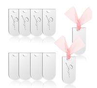 LELE LIFE Lot de 10 marque-places en acrylique pour mariage - Étiquettes vierges en acrylique avec trous - Argenté