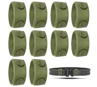 LELE LIFE Lot de 10 supports de ceinture en nylon avec double boutons-pression pour ceinture de sécurité tactique de police de 5,7 cm de large (vert)