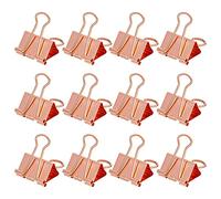 LELE LIFE Lot de 12 pinces à papier extra larges de même taille, or rose, pinces à papiers, pinces à billets, trombones pour bureau, maison, école, 51 mm