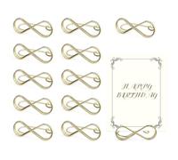 LELE LIFE Lot de 12 supports de numéro de table, à base large, pour marque-place, photo, menu, mémo pour centres de table, fête de mariage (doré)