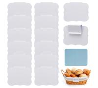 LELE LIFE Lot de 14 étiquettes de bac de rangement - Étiquettes à clipser, réutilisables et amovibles, étiquettes tableau noir pour organiser les bacs, cubes, paniers (blanc)