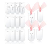 LELE LIFE Lot de 16 marque-places en acrylique avec rubans, étiquettes vierges de mariage, panneaux réservés pour numéro de table, chaise, étiquette de dîner, fête