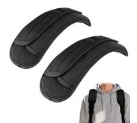 LELE LIFE Lot de 2 coussinets de bandoulière avec pois antidérapants, respirants et ultra épais pour bretelles de sac à dos, sac à bandoulière, guitare, ceinture, appareil photo, noir